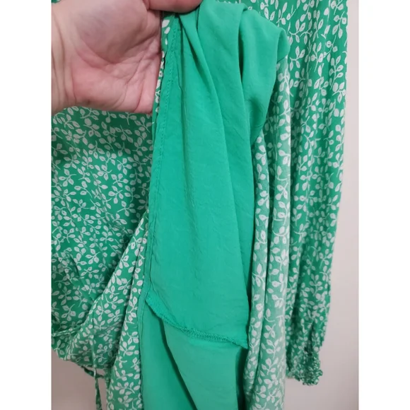 Draper James RsVP Green Flowy 3/4 SLEEVE MIDI GREEN DRESS. SIZE LARGE - Picture 6 of 7